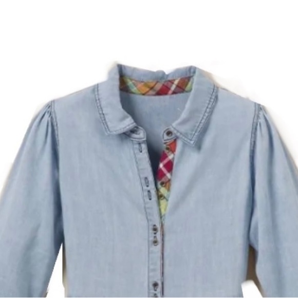 Matilda Jane Chambray Walk the Line Tiered-Ruffle Shirt Dress - Picture 2 of 12